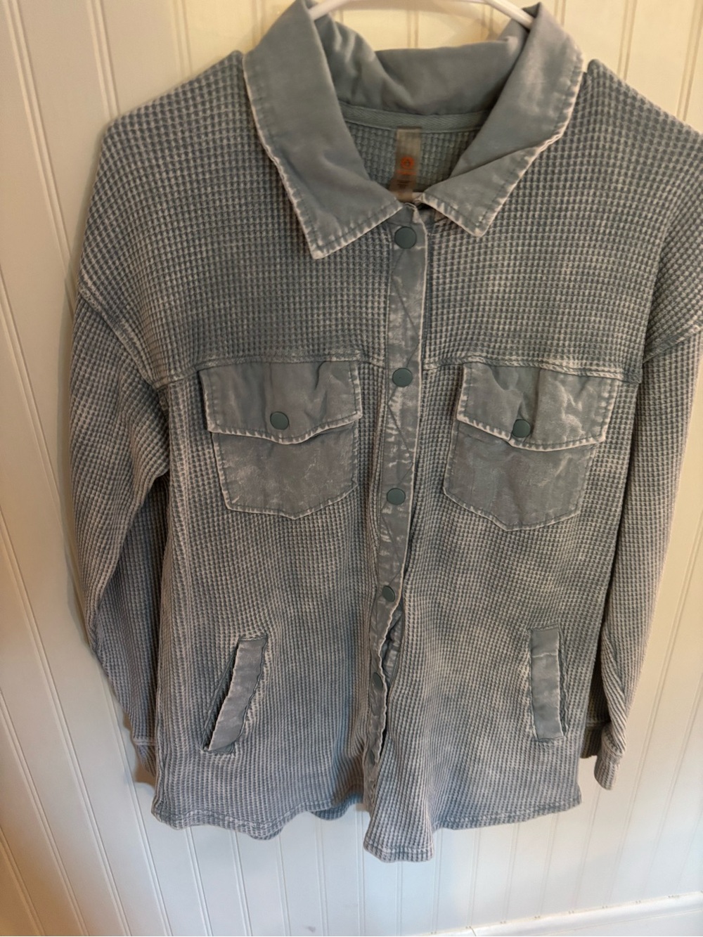 Mono B Washed Light Blue Button-Front Jean Jacket